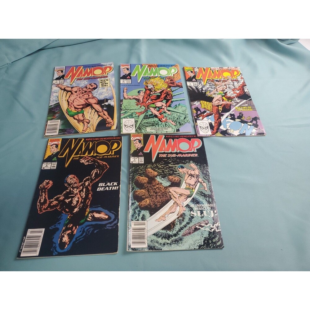 5 Marvel Namor The Sub-Mariner 1-4, 7 Comic Book Lot Run Excellent 1990